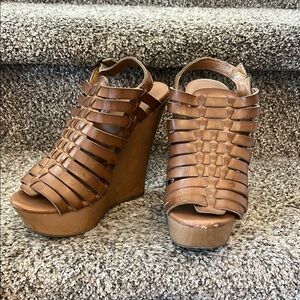Target Brown Wedge Sandals with Strappy Design